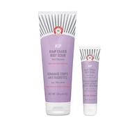 First Aid Beauty KP Bump Eraser Body Scrub Exfoliant for Keratosis Pilaris with 10% AHA - 8 oz + Bonus 1 oz Travel Size Tube