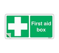 First Aid box Sign 20 x 10 cm autoadesiva in vinile, primo soccorso e segnaletica di sicurezza di emergenza