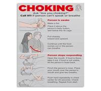 First Aid Educational Poster Heimlich Maneuver for Choking Emergency Canvas Wall Art for Kitchen(Unframed,12x18inch(30x45cm))