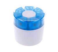 First Aid Only 7 Day Drug Dispenser with Tablet Divider and Pill Mortar, 7 Cassettes with 4 Printed Compartments, White/Blue, Plastic, P-100001 Units