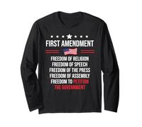 First Amendment Freedom of Speech 1st Amendment US Democracy Maglia a Manica