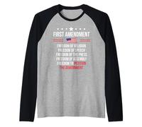 First Amendment Freedom of Speech 1st Amendment US Democracy Maglia con Maniche Raglan