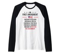 First Amendment Freedom of Speech Free Press 1st Amendment Maglia con Maniche Raglan