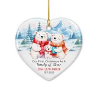 First As A Family Of 3 Polar Bear Decorazione Natalizia Con Corda Pendenti Natalizi Decorativo Ornamenti Natalizia Per Casa Finestra Vacanza