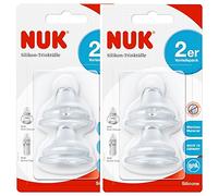 First Choice Nuk 10256442 beccuccio morbido in silicone, a perfetta tenuta, in combinazione con tutte le bottiglie, BPA libera, 6-18 mesi, 2 pezzi, 2-Pack (2 x 2er Blister)