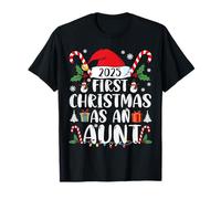 First Christmas As An Aunt 2025 Family Matching 1st New Aunt Maglietta