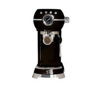 FIRST CLASS Macchina caffè Nero Stile Vintage con Corpo in Acciaio
