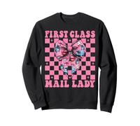 First Class Mail Lady Postal Worker Mail Carrier Ragazza Mamma Felpa