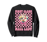First Class Mail Lady Postal Worker Mail Carrier Ragazza Mamma Felpa