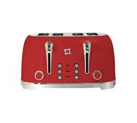 FIRST CLASS TOSTAPANE Rosso doppio Stile Vintage con Corpo in Acciaio