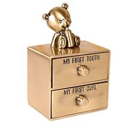First Curl and First Tooth Metal Keepsake Box - Set di organizer per fata dei denti, per bambini, bambini, battesimo, neonato, doccia (A)