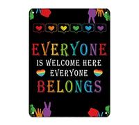 First Day of School Signs eveyone Is Welcome Here Signs Welcome Back to School Targa in metallo Boho Decorazione per aula Dipinto Doodle Book Retro Segni scolastici per bambini Regali per studenti