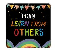 First Day of School Signs I Can Learn from Others Signs Welcome Back to School Targa in metallo Decorazione per aula Arcobaleno Matita Doodle Segni scolastici vintage per bambini Regali per studenti