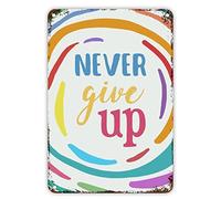 First Day of School Signs never Give Up Signs Welcome Back to School Metal Sign Classroom Decor Doodle Rainbow Lavagna Antico Segni scolastici per bambini Regali per studenti e insegnanti, 45,7 x 30,5
