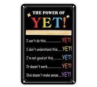 First Day of School Signs the Power of Yet Signs Welcome Back to School Targa in metallo Decorazione per aula Arcobaleno Matita Floreale Divertente Doodle Retro Segni scolastici per bambini Regali per