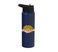 First Day Ready To Go Retro Groovy Style Stainless Steel Insulated Water Bottle