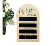 First Day School Sign, Reusable Chalkboard Board, Portable 7x11 Inch Display, Double-Sided Memory Prop, Writable Photo Backdrop, Kindergarten Classroom Kids Students Photograph Use