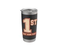First Day Success Vintage Collegiate Style Bicchiere termico in acciaio inox doppia parete