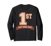 First Day Success Vintage Collegiate Style Maglia a Manica