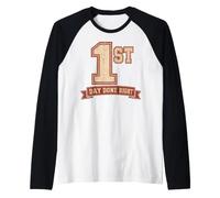 First Day Success Vintage Collegiate Style Maglia con Maniche Raglan