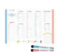 First Foods Chart | 12.01In Magnetic First Foods Checklist Repeatable Meal Planner PET Nano Writing Film Rubber Magnet Tracker | Kitchen Fridge Nursery Feeding Area