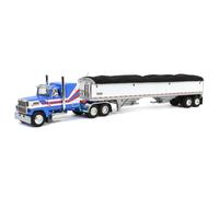First Gear DCP 1/64 Blu & Bianco Ford Ltl 9000 Con Wilson Grano Trailer 60-1942