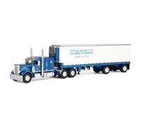 First Gear DCP 1/64 Peterbilt 351 Flat Top Sleeper Semi Truck con 40ft Vintage Reefer Rimorchio, Western Distributing 60-2285