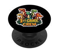 First Grade Crew Dinosaur Lover T-rex Dino torna a scuola PopSockets PopGrip Adesivo