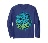 First Grade Dude Graffiti Style Back to School abbigliamento Maglia a Manica