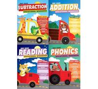 First Grade Educational Workbooks - Good Grades - Reading, Phonics, Addition, & Subtraction - Set of 4 Books - v11