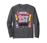 First Grade Girls Back to School Cute First Day Student Maglia a Manica