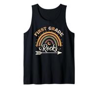 First Grade Rocks Boho Rainbow Back To School Studente Canotta