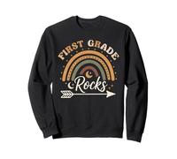 First Grade Rocks Boho Rainbow Back To School Studente Felpa