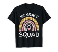 First Grade Squad Cute Retro Back to School, Ragazzi Ragazze Bambini Maglietta con Stampa Grafica Economica, Uomo, Nero, M