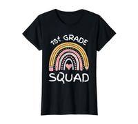 First Grade Squad Cute Retro Back to School, Ragazzi Ragazze Bambini Maglietta con Stampa Grafica Economica, Donna, Nero, M