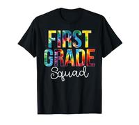 First Grade Squad - Torna a Scuola Tie Dye Retro Rainbow Maglietta