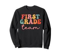 First Grade Team Retro First Day of School Groovy Men Women Felpa