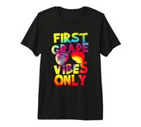 First Grade Vibes Back To School Teacher Student Tie Dye Maglietta Premium