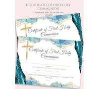 First Holy Communion Certificates: Notebook with 20 First Communion Certificates for Boys