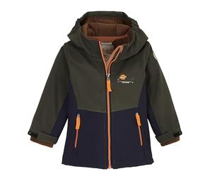 first instinct by killtec Bambini Giacca softshell/giacca outdoor con cappuccio FIOW 5 MNS SFTSHLL JCKT, dunkeloliv, 86/92, 42116-000