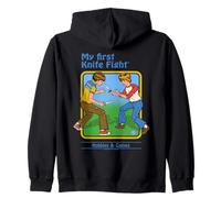 First Knife Fight Sarcastic Retro Vintage Funny Adult Humor Felpa con Cappuccio