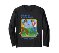 First Knife Fight Sarcastic Retro Vintage Funny Adult Humor Maglia a Manica