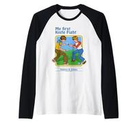 First Knife Fight Sarcastic Retro Vintage Funny Adult Humor Maglia con Maniche Raglan