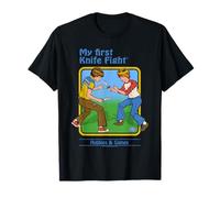 First Knife Fight Sarcastic Retro Vintage Funny Adult Humor Maglietta