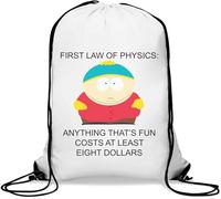 First Law of Physics - Sacca da palestra casual, con coulisse, colore: bianco