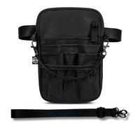 First Lifesaver Marsupio da infermiera convertibile 4 in 1 con scomparti multipli e porta nastro per infermieri, studenti di cura, Nero, Regular, Marsupio da infermiera convertibile 4 in 1