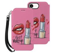 First Makeup Lips Custodia a portafoglio compatibile con iPhone 16 E