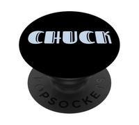First Name Chuck Vintage Art Deco Light Blue/Lavender Font PopSockets PopGrip Adesivo