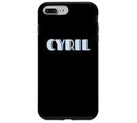 First Name Cyril Vintage Art Deco Light Blue/Lavender Font Custodia per iPhone 7 Plus/8 Plus