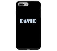 First Name David Vintage Art Deco Light Blue Lavender Font Custodia per iPhone 7 Plus/8 Plus